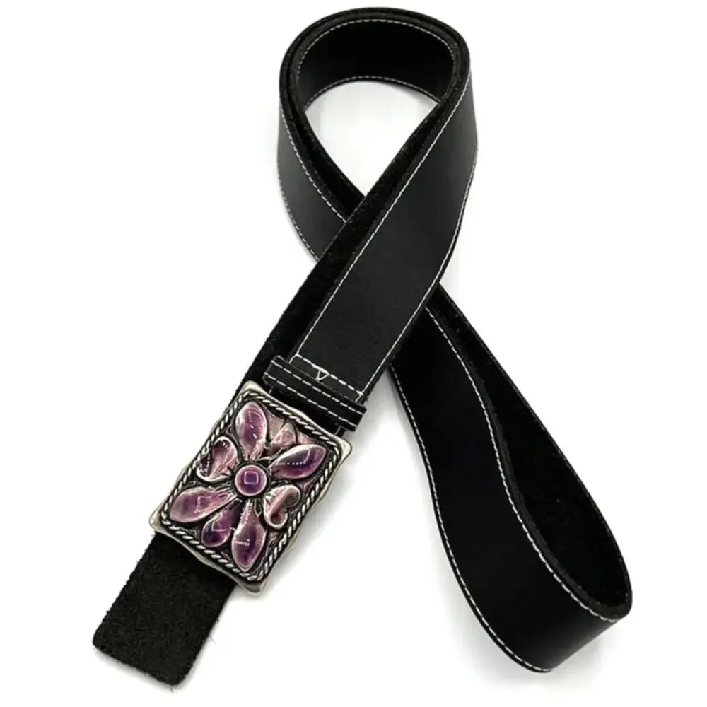 nbel Belt with Enamel  Buckle Made in Italy